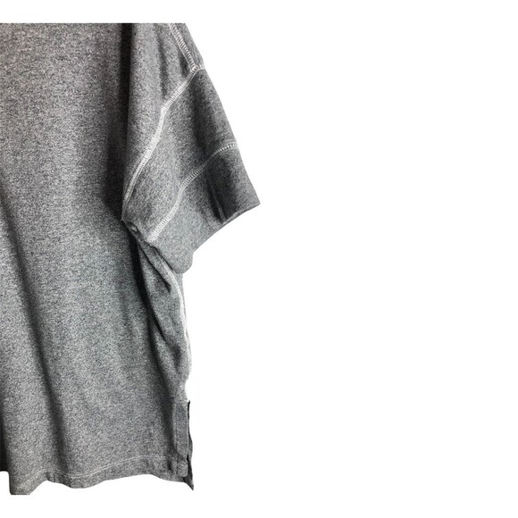 American Eagle Grey Short Sleeve Relaxed Buttoned T-shirt - Picture 3 of 5